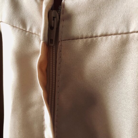 Christina Wu Celebration Formal Dress Size 10 | Sequin Top Satin Skirt Blush Gow - Picture 8 of 9